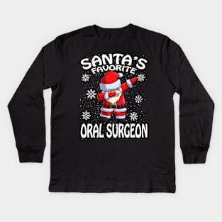 Santas Favorite Oral Surgeon Christmas Kids Long Sleeve T-Shirt